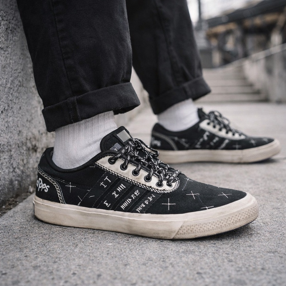 Adidas Hood By Air HBA Sneakers  9.5 Graphic‎ Low Top Streetwear Designer Collab